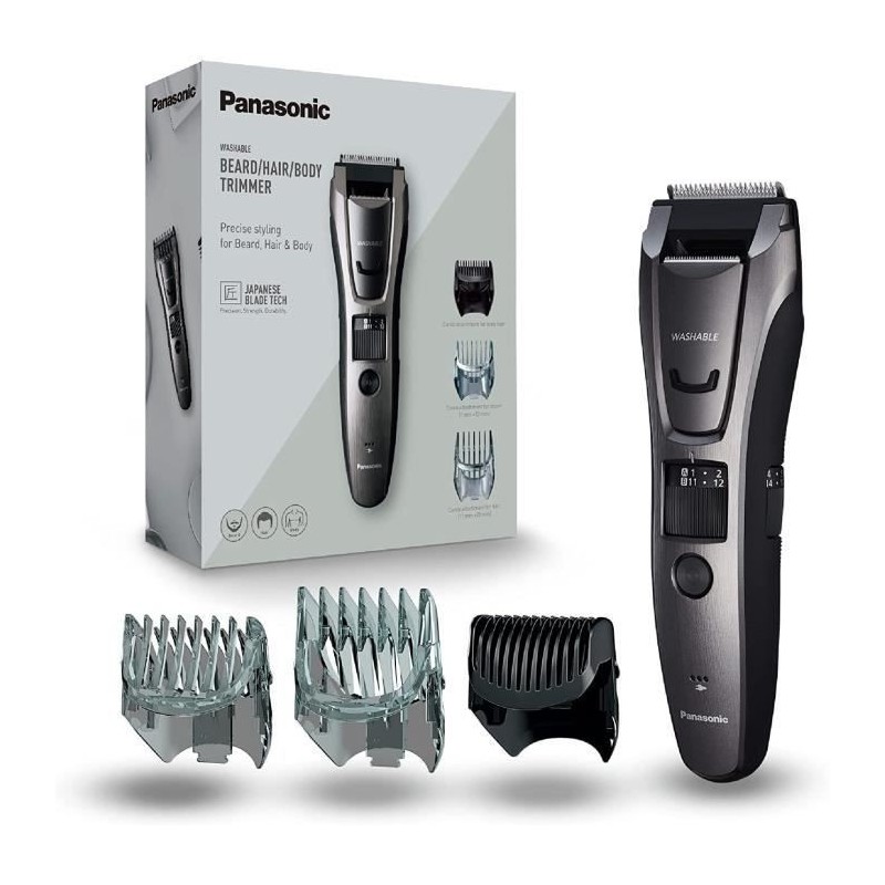 Panasonic ER-GB80-H503 | Tondeuse Multi 3 en 1 - Barbe / Cheveux / Corps, tondeuse rétractable