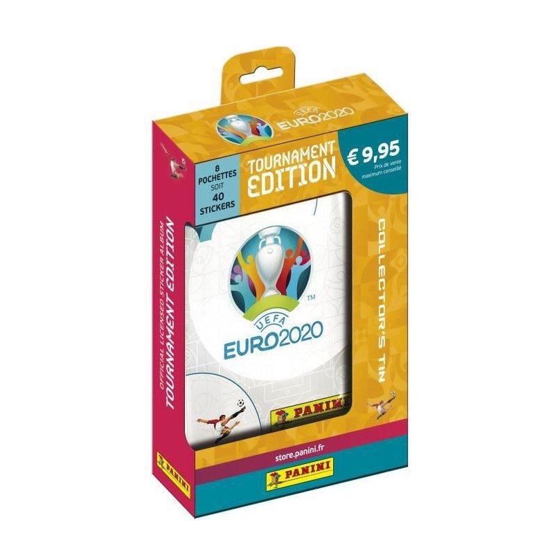 UEFA EURO 2020 Stickers 2021 Tournament Edition - Boîte métal de 8 pochettes - Panini - Football