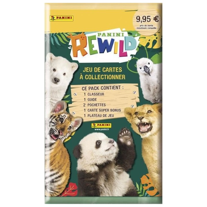 PANINI REWILD TRADING CARDS - Pack 1 classeur + 2 pochettes + 1 carte