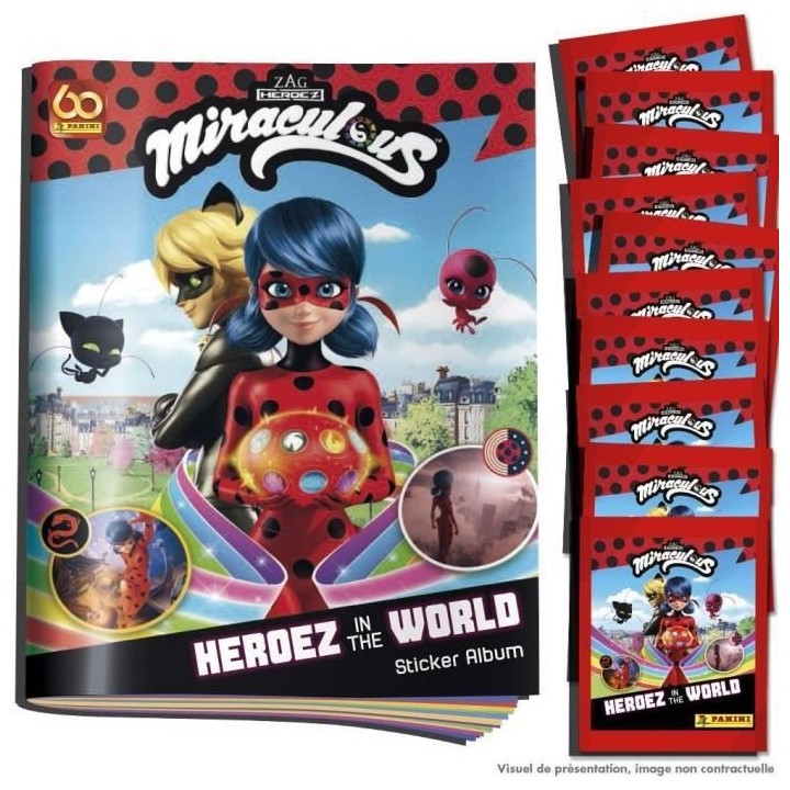 MIRACULOUS HERoeZ IN THE WORLD L'Album + 10 pochettes