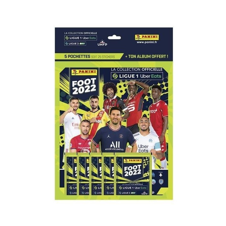 STICKERS FOOT LIGUE 1 2021-22 Pack de 5 Pochettes + 1 Album Offert