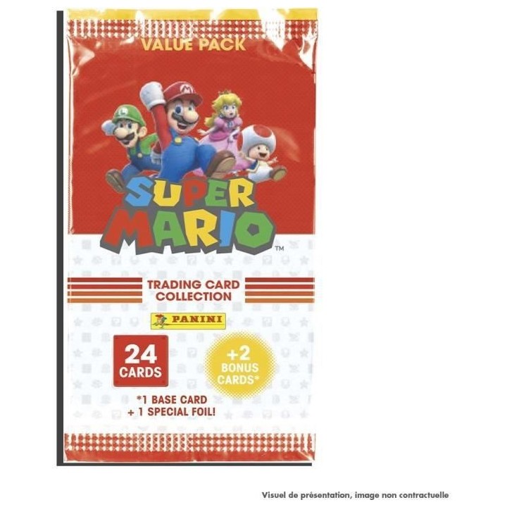 PANINI - Super Mario Trading Cards - Fat Pack De 24 Cartes + 2 Cartes
