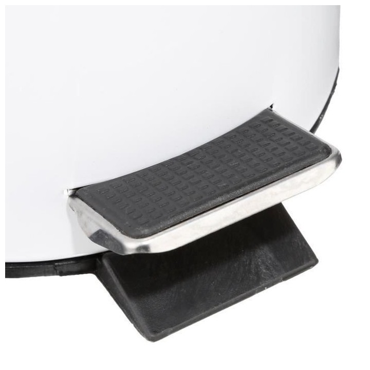 Poubelle en métal - 3 L - H 24,9 cm - Blanc