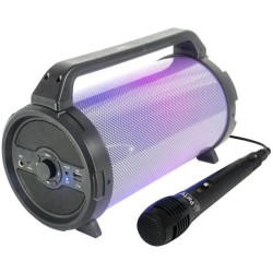 PARTY LIGHT &SOUND Enceinte nomade Bluetooth a LED avec USB, Micro-SD & Microphone