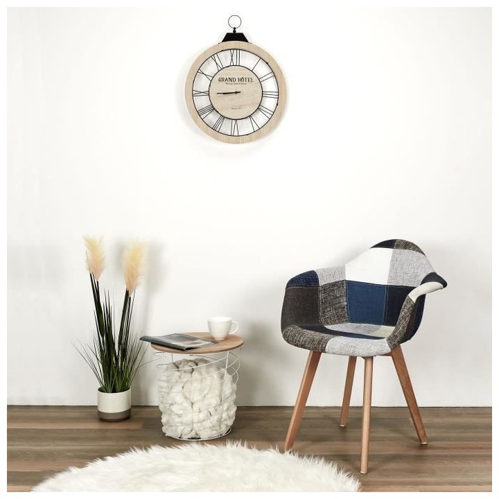 Lot de 2 fauteuils - Bleu gris - L 59 x 85 x P 64.5 cm - PATCHWORK