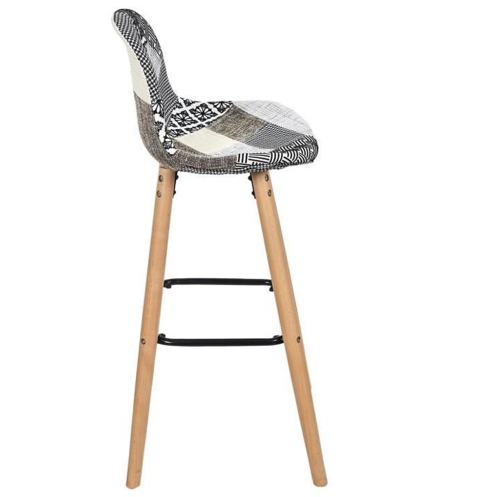 Lot de 2 Tabourets de bar - Gris - PATCHWORK