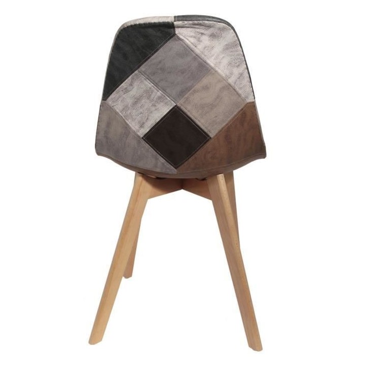 Lot de 2 Chaises - Simili - L 46 x P 85 x H 55 cm - PATCHWORK