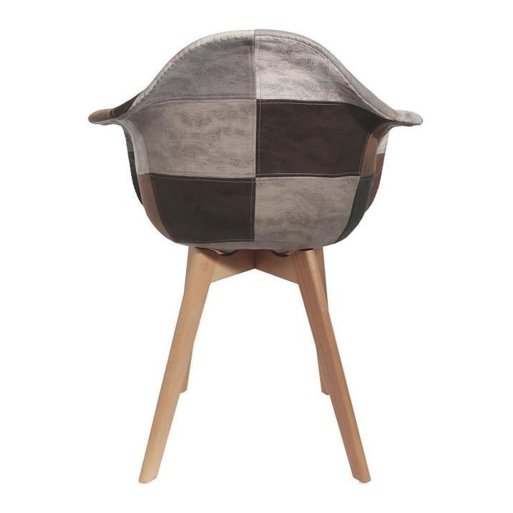 Lot de 2 Fauteuils - Simili - L 62 x P 84 x H 59 cm - PATCHWORK