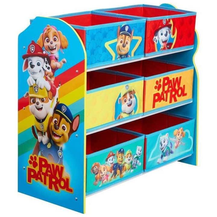 LA PAT PATROUILLE Meuble de rangement pour chambre d'enfant avec 6 bac