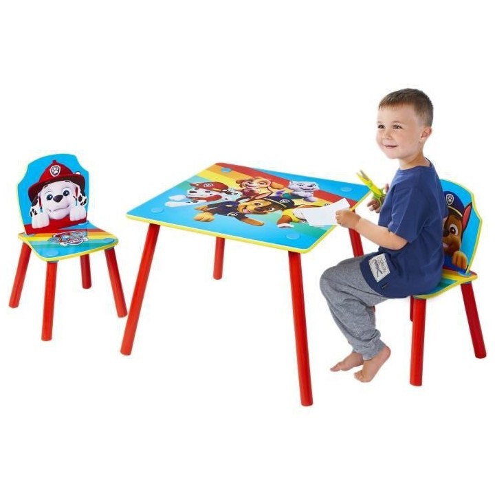 LA PAT PATROUILLE Ensemble table et 2 chaises pour enfants