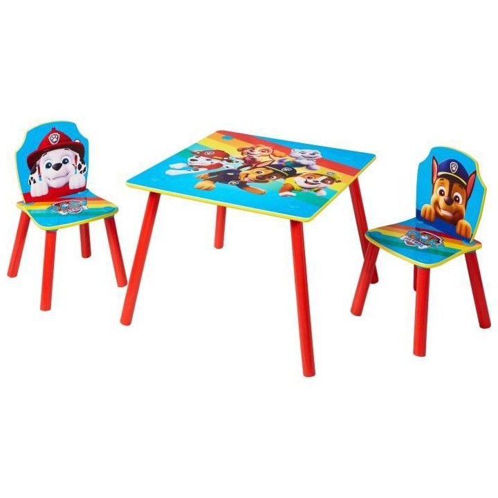 LA PAT PATROUILLE Ensemble table et 2 chaises pour enfants