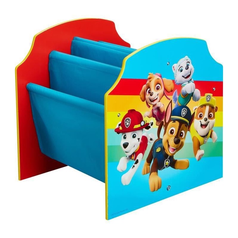 LA PAT PATROUILLE Bibliotheque a pochettes pour enfants - Rangement de livres pour chambre d'enfant