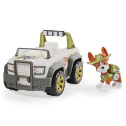 LA PAT' PATROUILLE - VEHICULE + FIGURINE TRACKER - 6061801 - Véhicule 15 cm Avec 1 Figurine a Collectionner Paw Patrol - Jouet