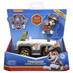 LA PAT' PATROUILLE - VEHICULE + FIGURINE TRACKER - 6061801 - Véhicule 15 cm Avec 1 Figurine a Collectionner Paw Patrol - Jouet