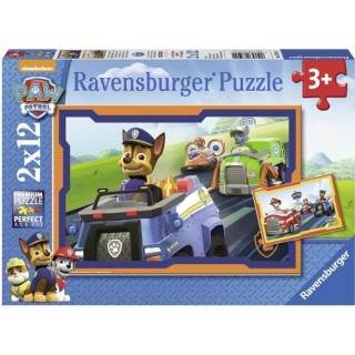 PAT' PATROUILLE Puzzles 2x12 pieces - La Pat'Patrouille en action - Ra