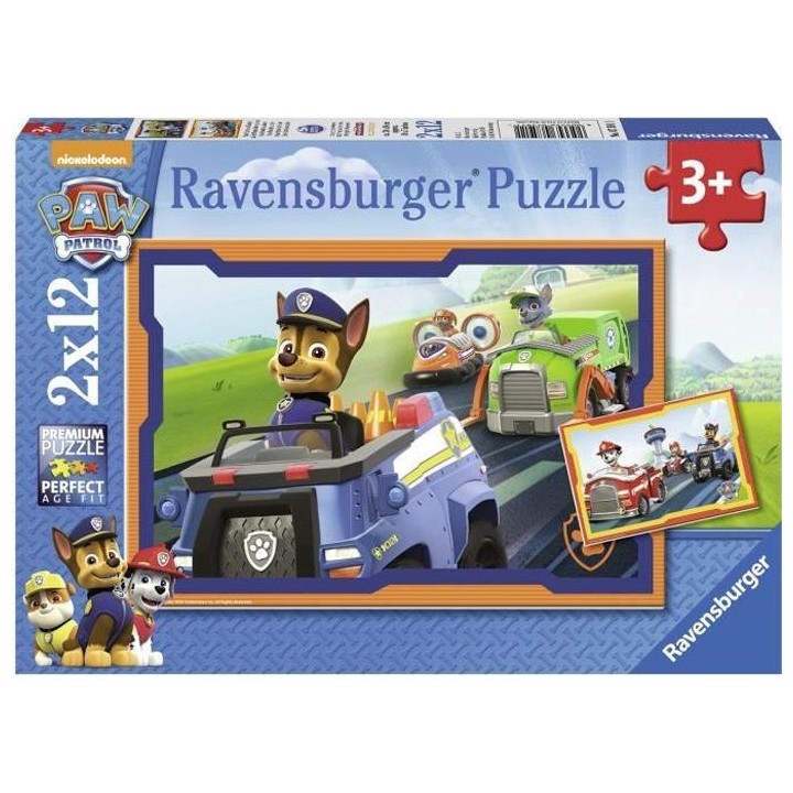 PAT' PATROUILLE Puzzles 2x12 pieces - La Pat'Patrouille en action - Ra