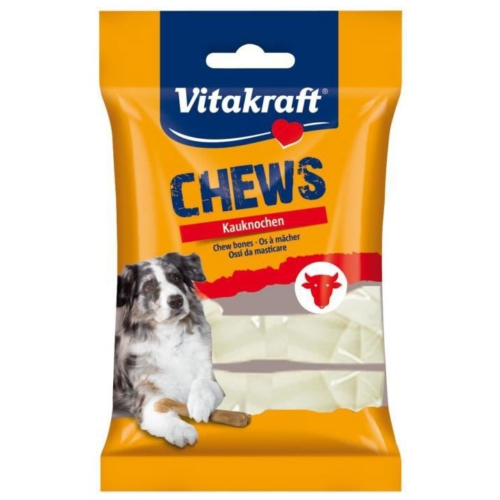 VITAKRAFT Os a mâcher pressés en peau de buffle de 9cm - Lot de 10x4