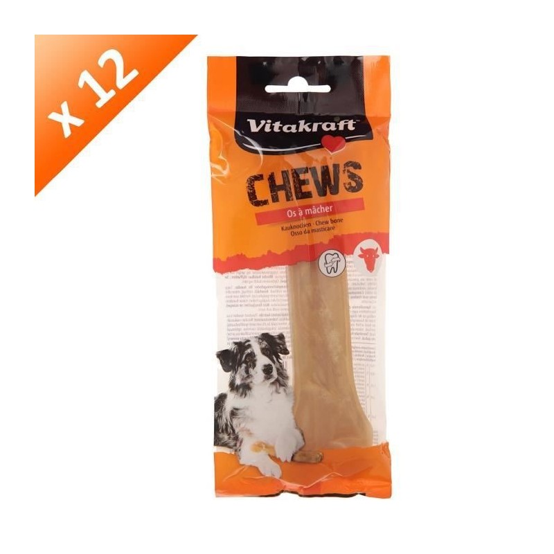 VITAKRAFT Os pressé Dental 16 cm - Lot de 12 Os pour chien