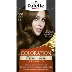 SCHWARZKOPF Palette - Coloration permanente Cheveux - Creme Soin - Tenue 8 semaines - Châtain clair 600 - Lot de 3