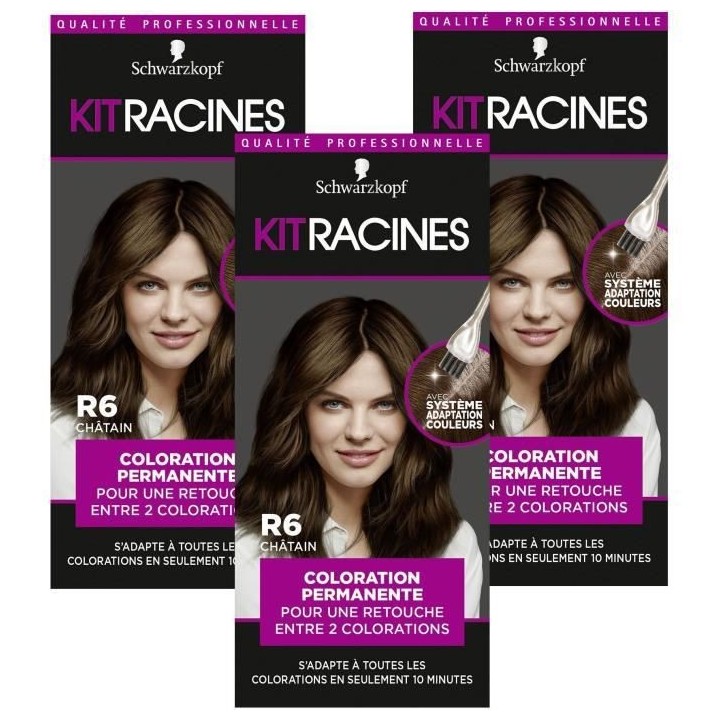 SCHWARZKOPF Kit Racines - Coloration Racines Cheveux permanente - Châ