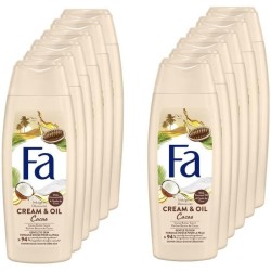 FA Gel Douche Corps - Cream & Oil - Huile de Coco & Parfum Beurre de Cacao - 250 ml - lot de 12