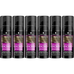 SCHWARZKOPF Retouche Racines Cheveux Blancs - Spray masquant Temporaire Racines Cheveux - Châtain - Lot de 6