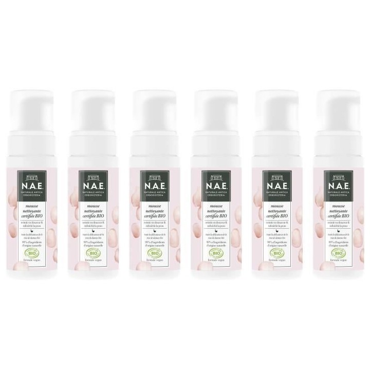 N.A.E. Mousse Démaquillante Nettoyante Visage - Enrichi en Eau de Ros