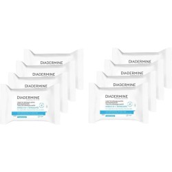 DIADERMINE Lingettes Démaquillantes Visage, Yeux et Levres - Express 3 en 1 - 40 Lingettes - Lot de 8