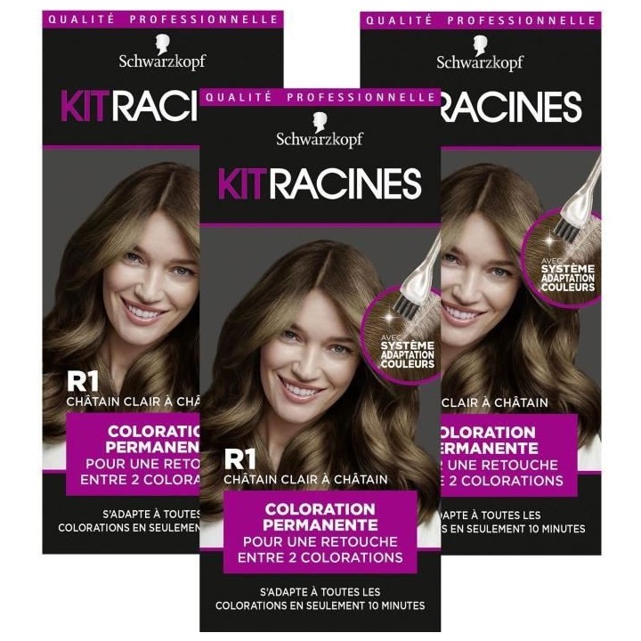 SCHWARZKOPF Kit Racines - Coloration Racines Cheveux permanente - Châ