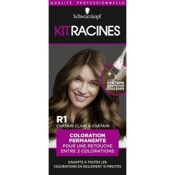 SCHWARZKOPF Kit Racines - Coloration Racines Cheveux permanente - Châtain clair a Châtain R1 - Lot de 3