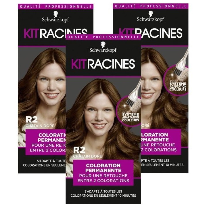 SCHWARZKOPF Kit Racines - Coloration Racines Cheveux permanente - Châ