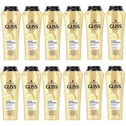 Shampooing Gliss Schwarzkopf Cheveux secs/tres abîmés Huile de Soin Précieuse 250 ml Lot de 12