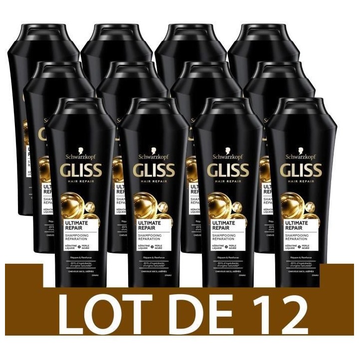 Shampooing Gliss Schwarzkopf Ultimate Repair Cheveux secs/tres abîmé