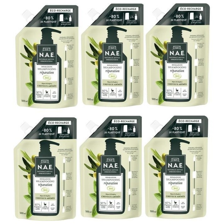 Shampooing Liquide N.A.E. Cheveux tres abîmés Répare & Renforce Rip