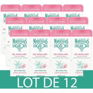 [Lot de 12] LE PETIT MARSEILLAIS Douche Bain Gel micellaire - Aloe Fle