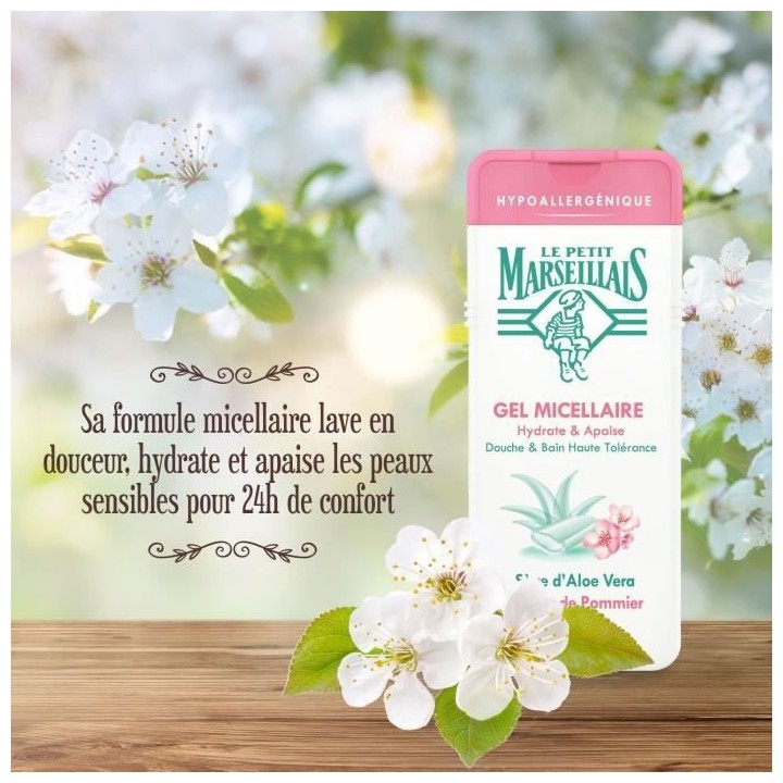 [Lot de 12] LE PETIT MARSEILLAIS Douche Bain Gel micellaire - Aloe Fle