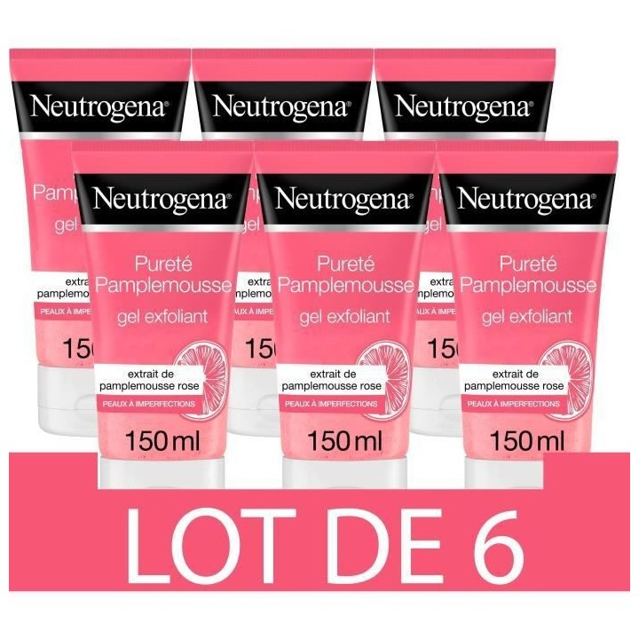 [Lot de 6] NEUTROGENA Visibly Clear Gel nettoyant Exfoliant - Pamplemo