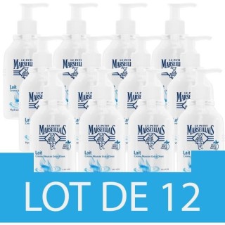 [Lot de 12] LE PETIT MARSEILLAIS Creme Mousse Extra Doux Lait Pompe -