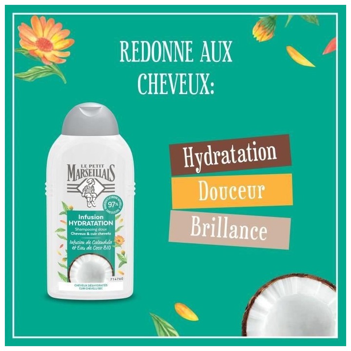 Shampoing Le Petit Marseillais Hydratation intense Infusion Calendula