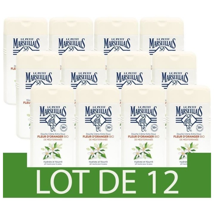 [Lot de 12] LE PETIT MARSEILLAIS Douche Creme Extra Doux - Fleur D'Ora