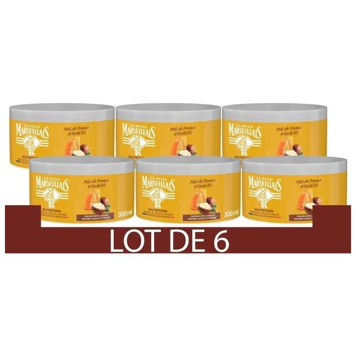 [Lot de 6] LE PETIT MARSEILLAIS Masque Nutrition Karite - Miel de Prov