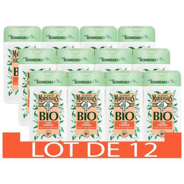 [Lot de 12] LE PETIT MARSEILLAIS Creme Douche - Fleur d'Oranger - Bio