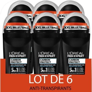 [Lot de 6] Déodorant Bille L'OREAL MEN EXPERT Carbon Protect 5en1 Ice
