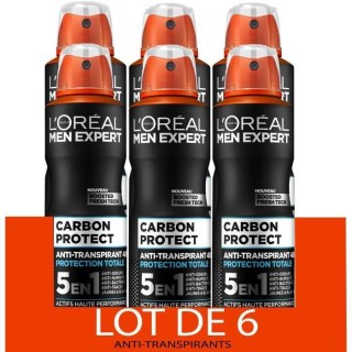 [Lot de 6] Déodorant Spray L'OREAL MEN EXPERT Carbon Protect 5en1 Ice