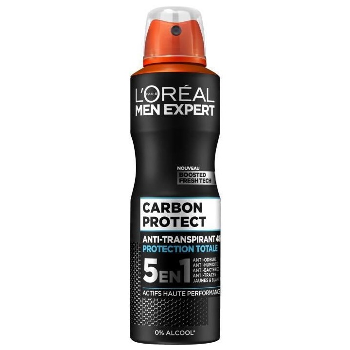 [Lot de 6] Déodorant Spray L'OREAL MEN EXPERT Carbon Protect 5en1 Ice
