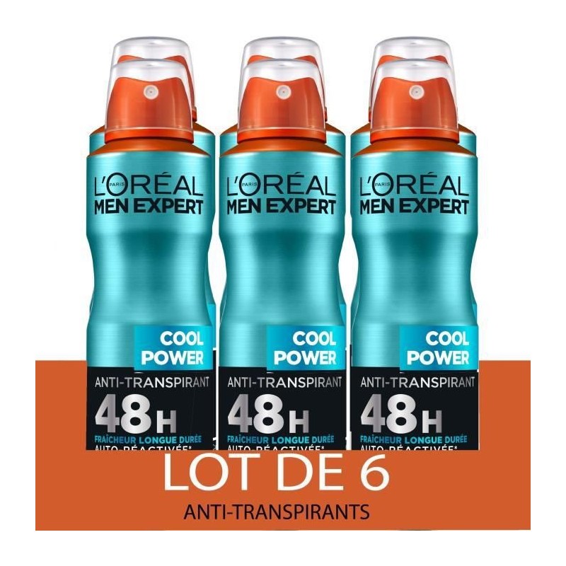 Déodorant Cool Power Men Expert L'OREAL - 6x 200 ml