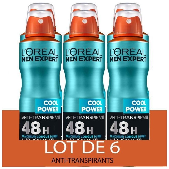 Déodorant Cool Power Men Expert L'OREAL - 6x 200 ml