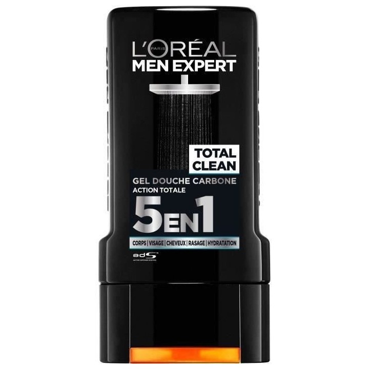 Gel douche 5-en-1 Men Expert Pure Carbone L'OREAL PARIS - Homme - 6x 3