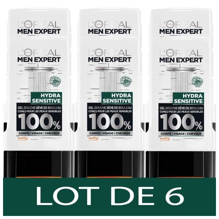 Gel douche Men Expert Hydra Sensitive L'OREAL PARIS - Peaux sensibles