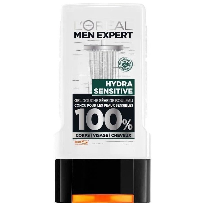 Gel douche Men Expert Hydra Sensitive L'OREAL PARIS - Peaux sensibles
